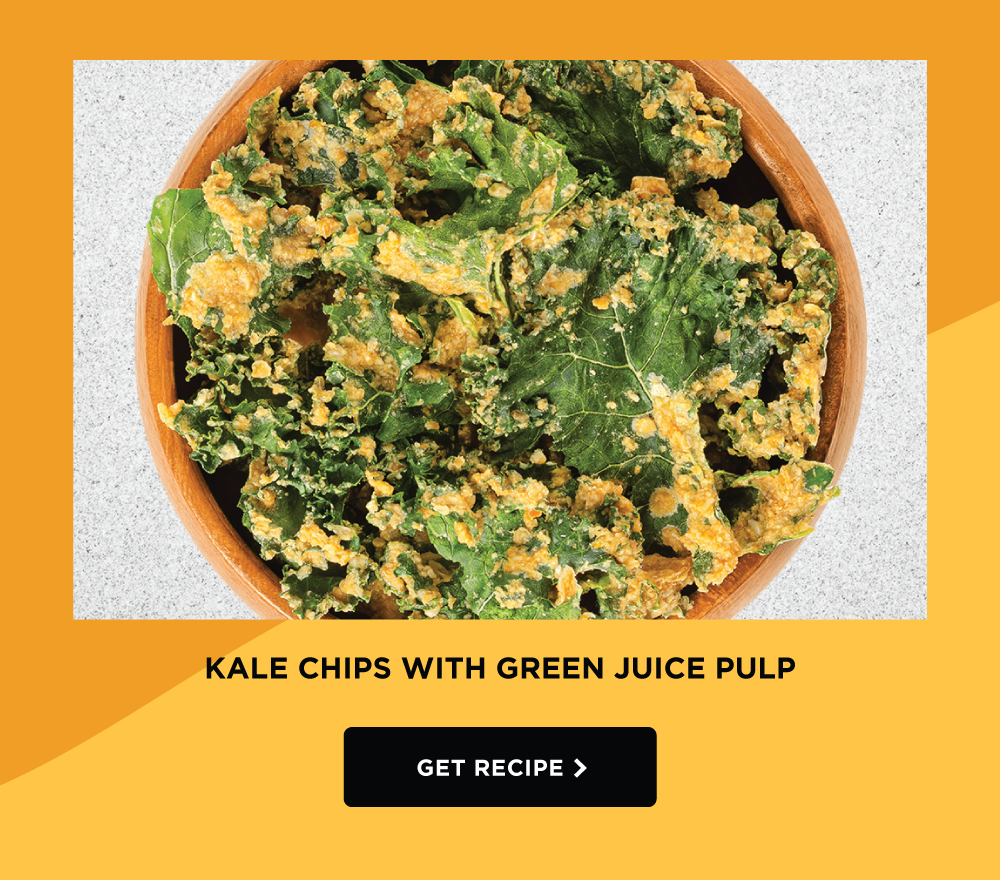 Kale Chips with Green Juice Pulp - GET RECIPE