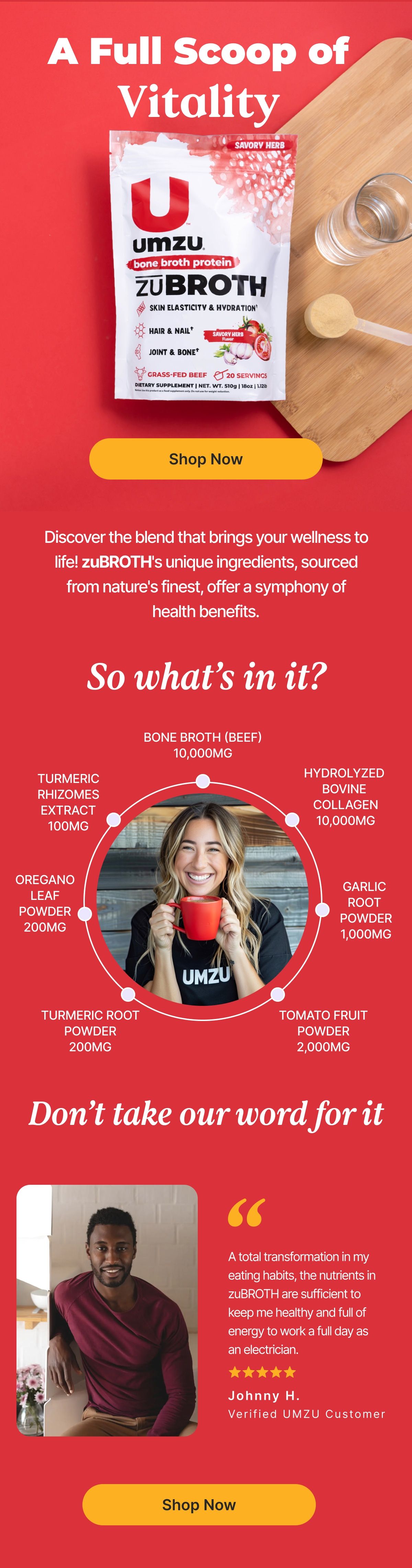 "What are the ingredients that make Bone Broth so healthy?" 🥣 UMZU
